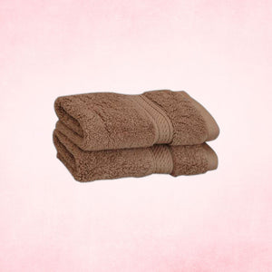 Deevaz Bamboo Thread Hand Towel - 450 GSM (Set of 2, Brown)