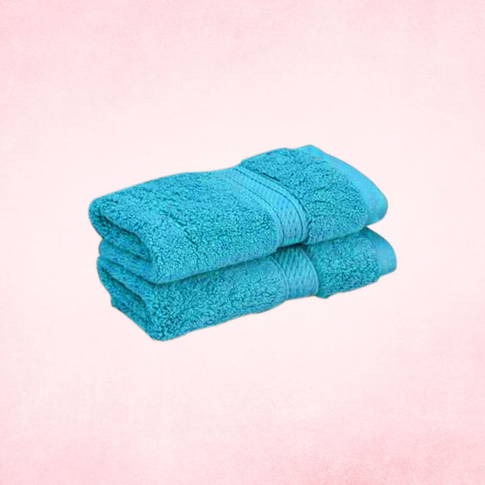 Deevaz Bamboo Thread Hand Towel - 450 GSM (Set of 2, Light Blue Color)