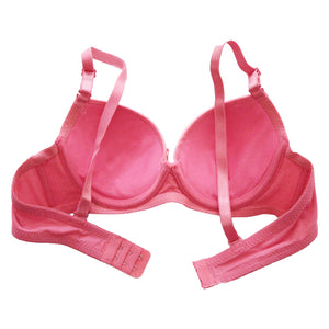 Deevaz Padded Women's Cotton Rich Medium Coverage Wired Push-Up Bra In Coral Pink Colour.