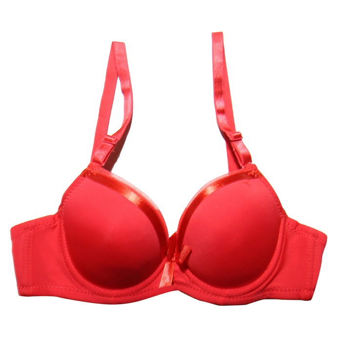 Deevaz Padded Women's Cotton Rich Medium Coverage Wired Push-Up Bra In Red Colour.