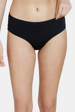 Load image into Gallery viewer, Deevaz Low Rise 3/4th Coverage Solid hipster panty in Black