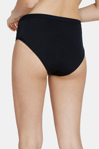 Deevaz Low Rise 3/4th Coverage Solid hipster panty in Black